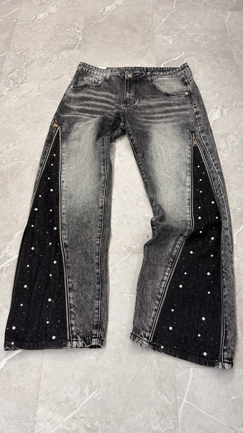 Jeans flare borchie