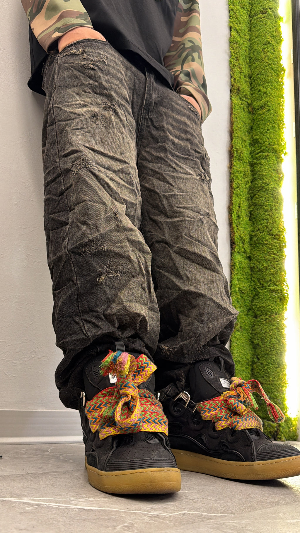 Jeans baggy resinato