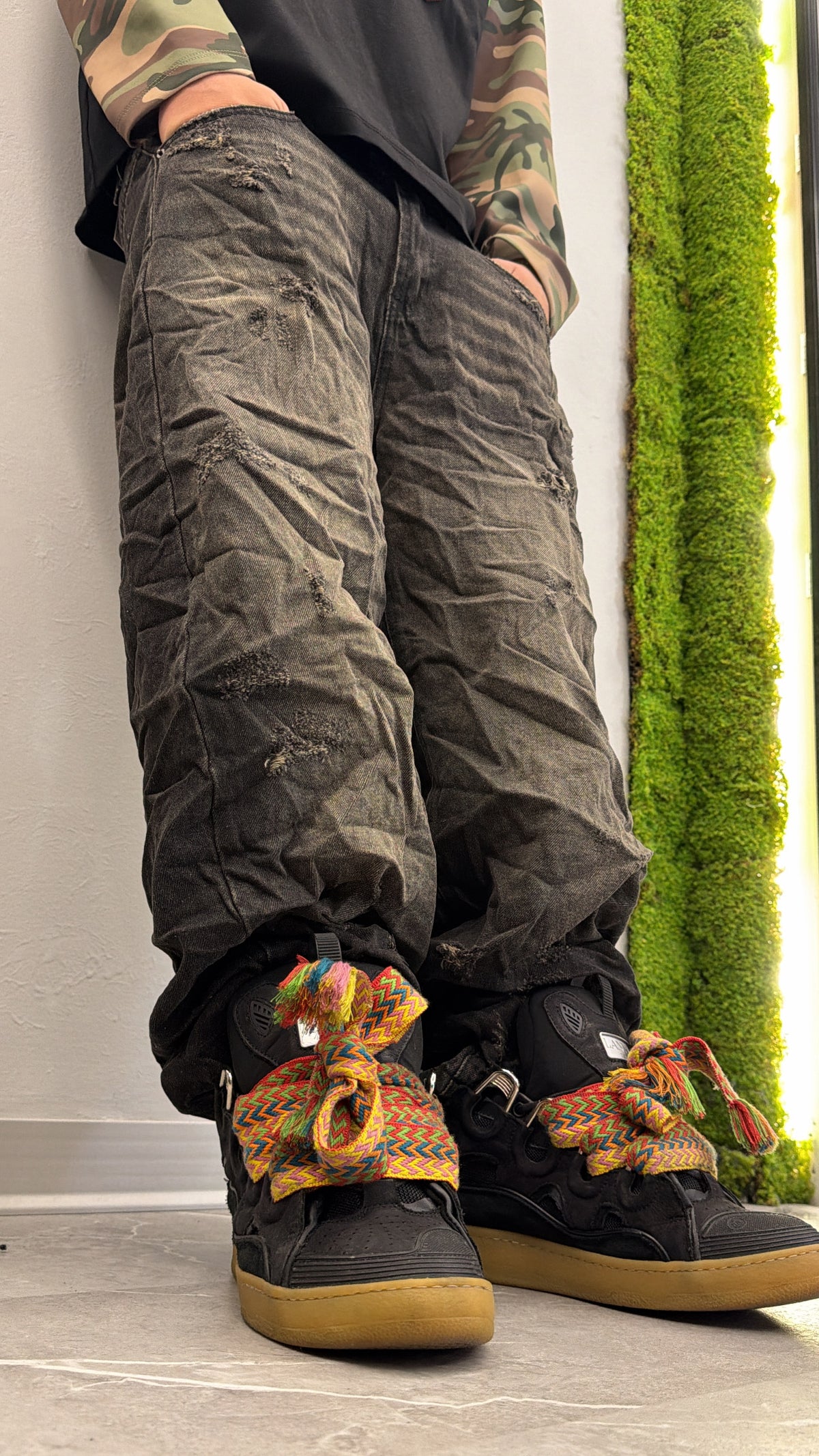 Jeans baggy resinato