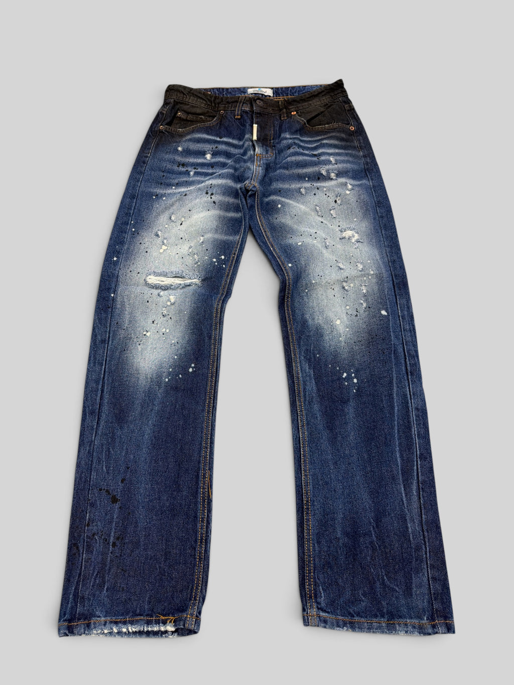 Jeans straight fit shade blu