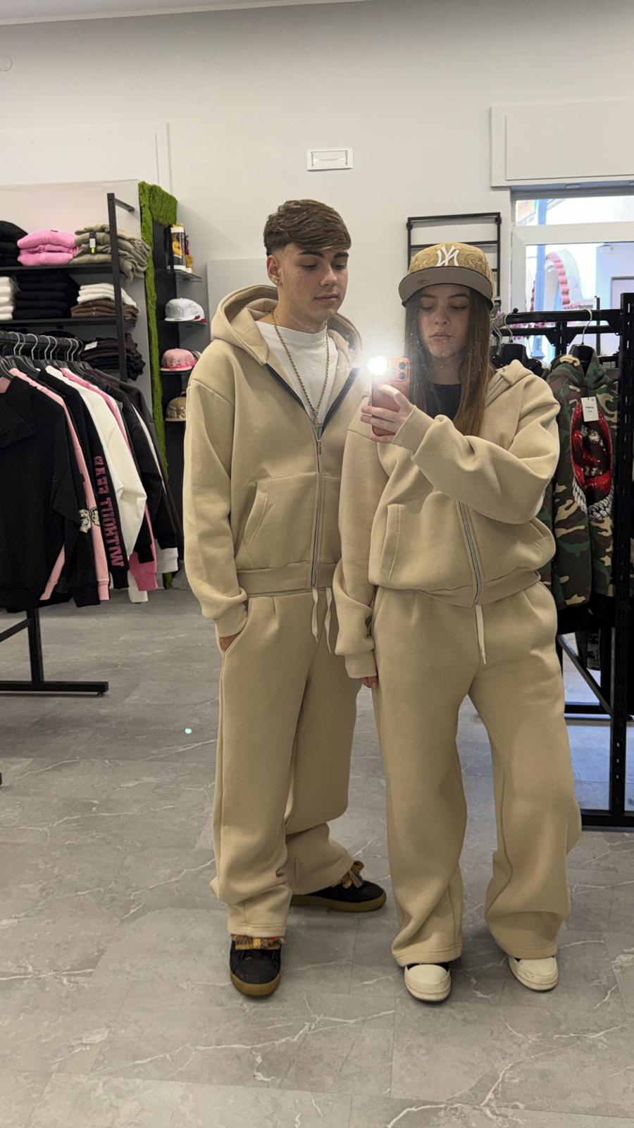 Coordinato tuta zip basic