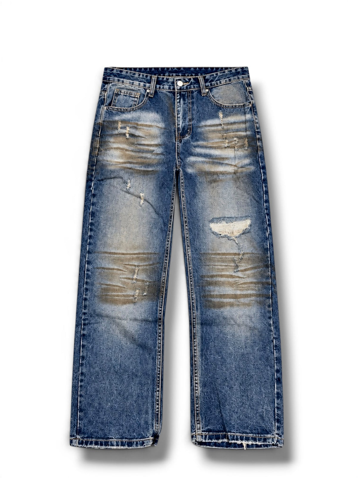 Jeans blu graffiato