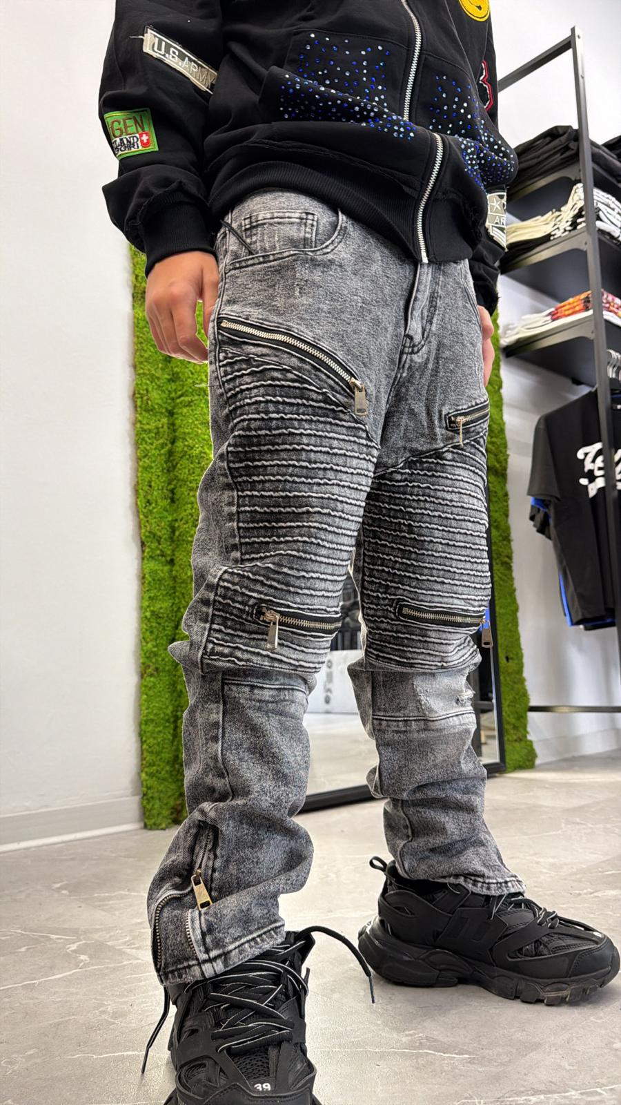 Biker Grey FULL zip jr