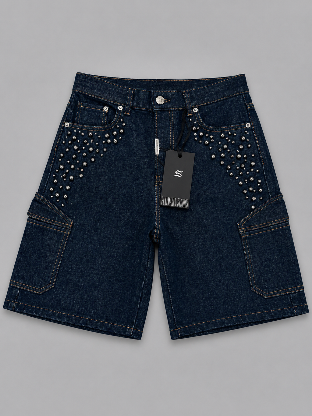 Short denim borchie