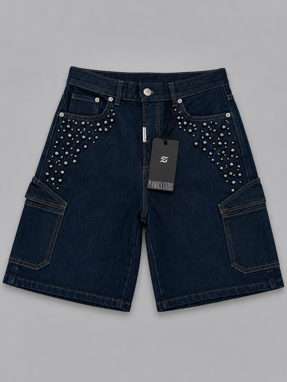 Short denim borchie