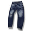Jeans graffiato blu