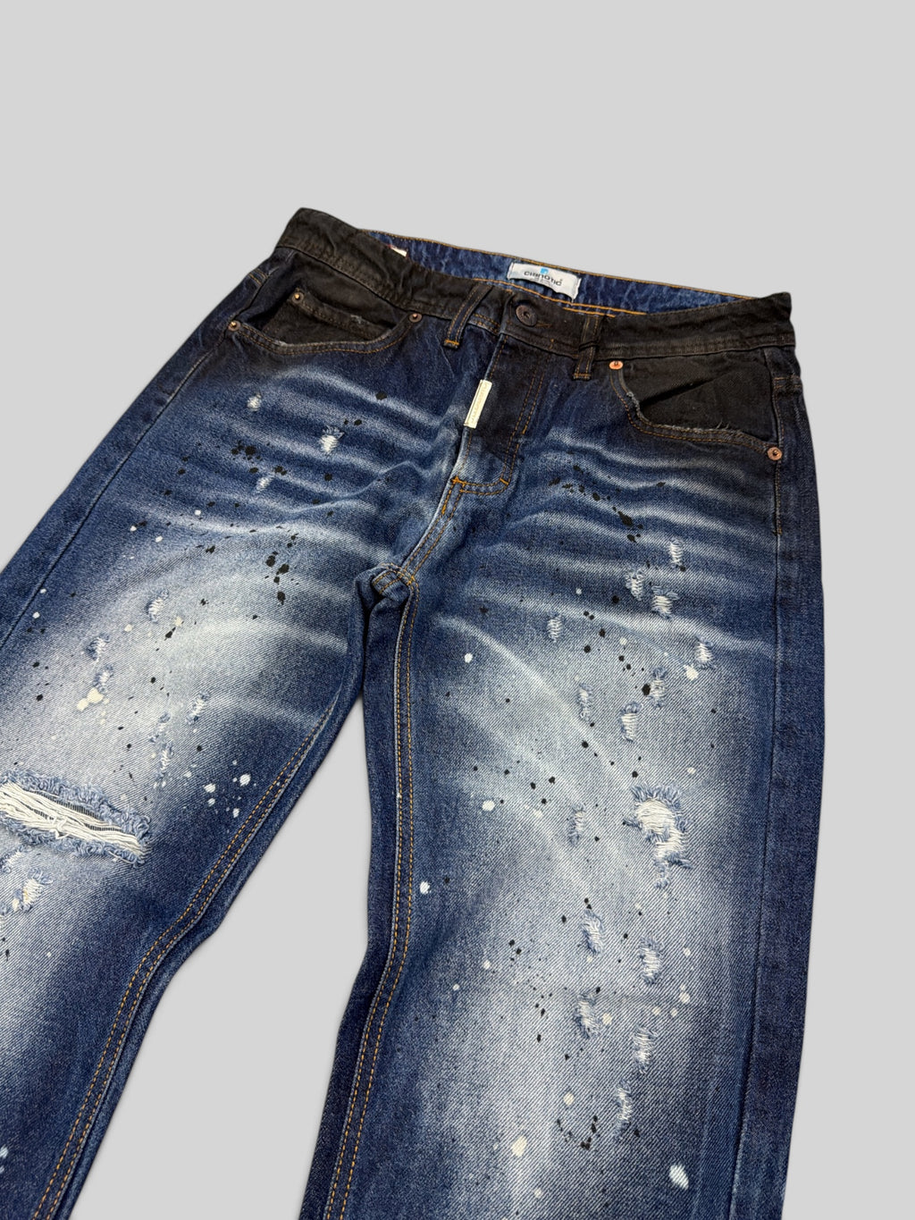 Jeans straight fit shade blu
