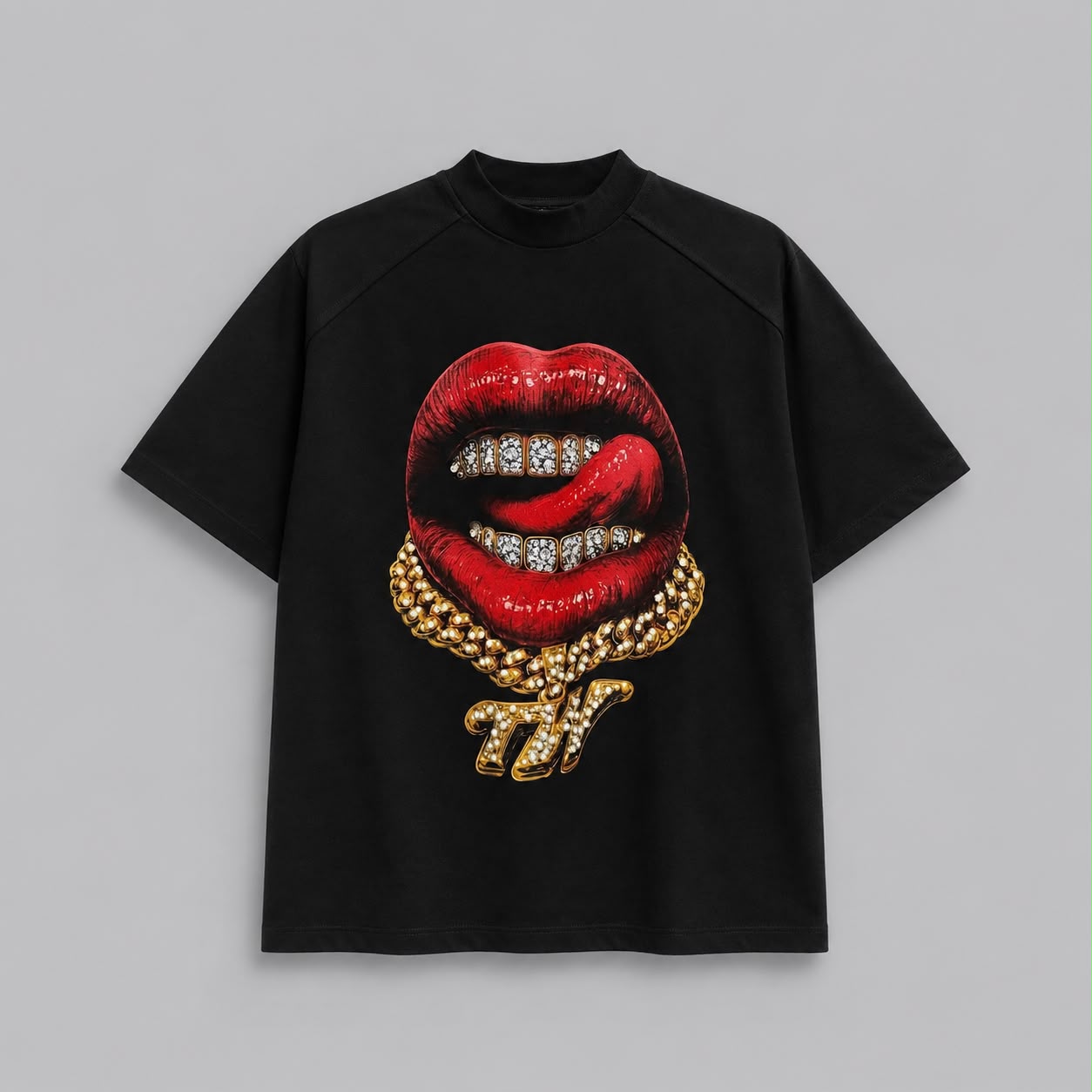 T-shirt bocca borchie jr