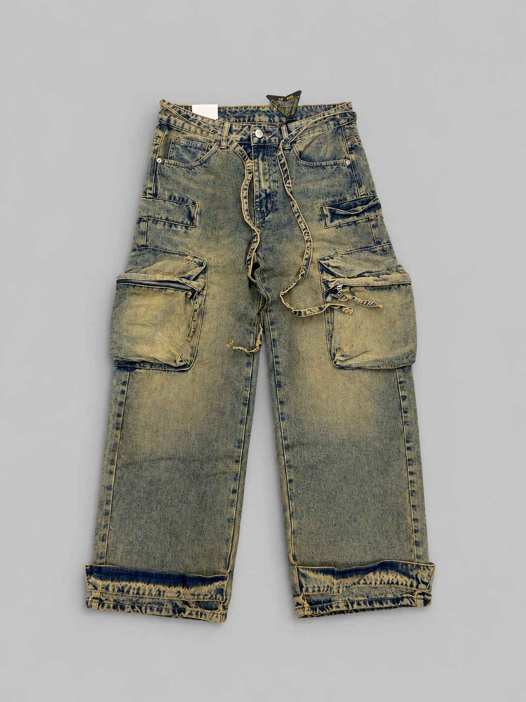 Jeans cargo sabbiato
