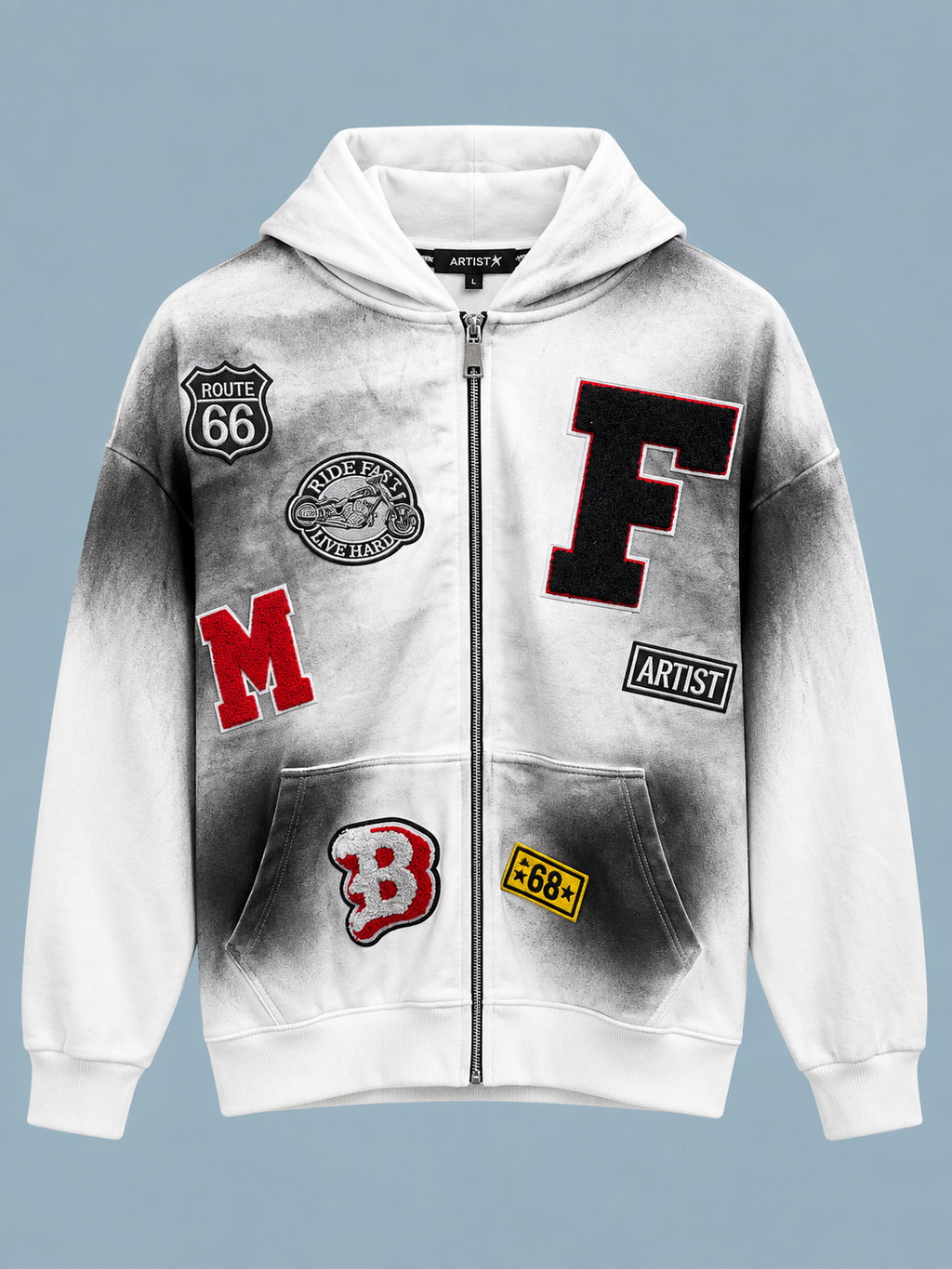 Hoodie zip America patch