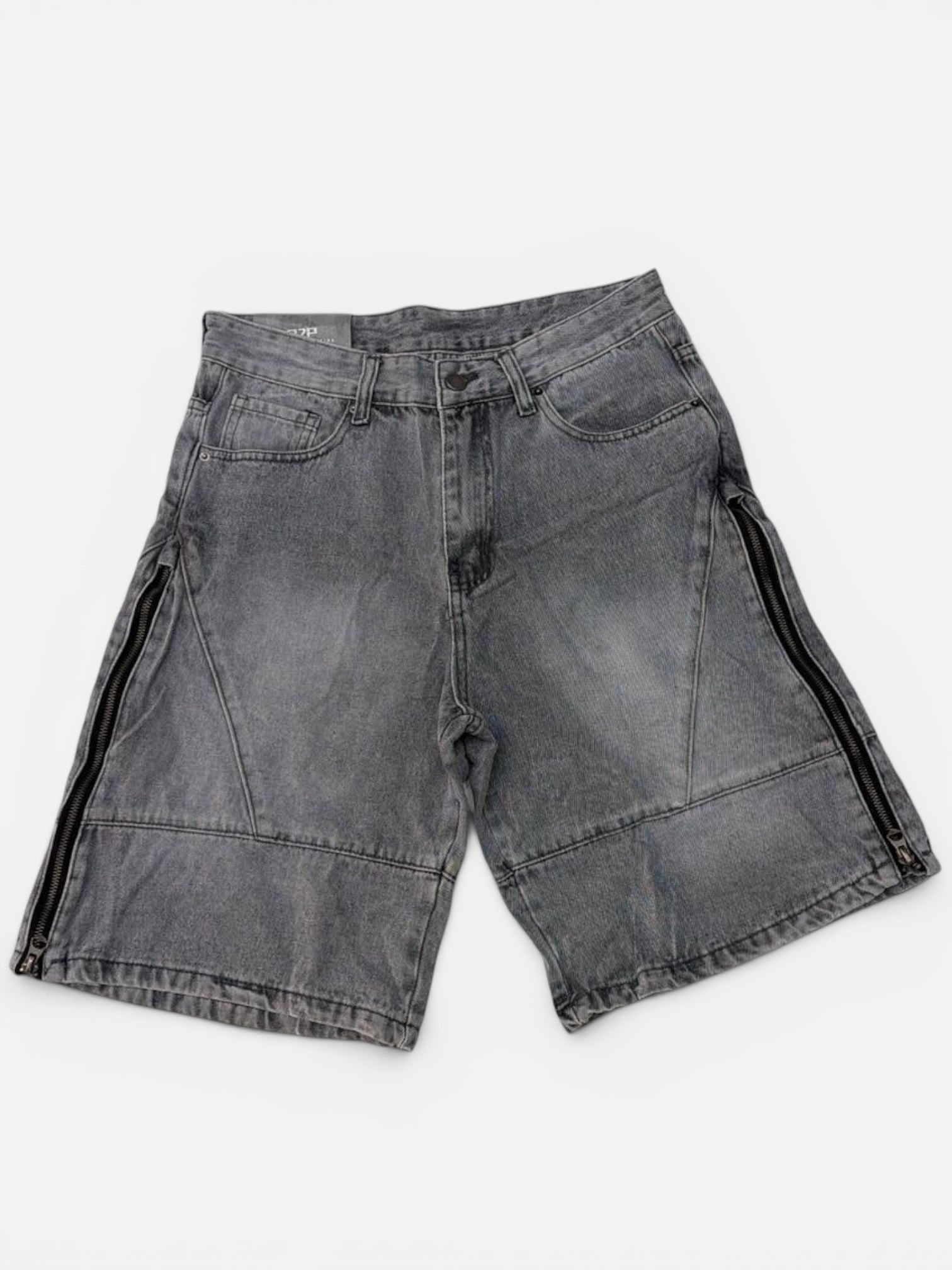 Short gray zip