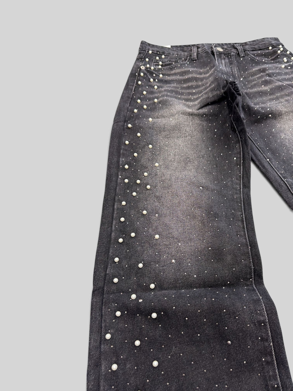 Jeans diamond borchie