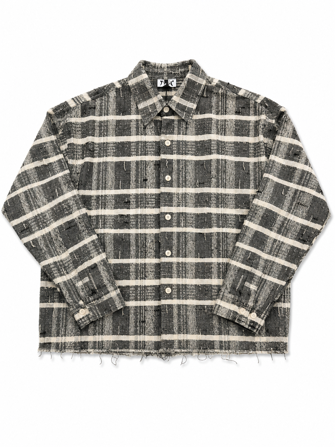 Camicia crop sfrangiata