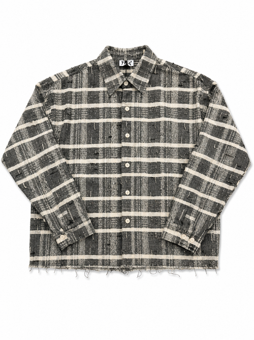 Camicia crop sfrangiata