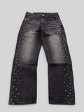 Jeans diamond borchie