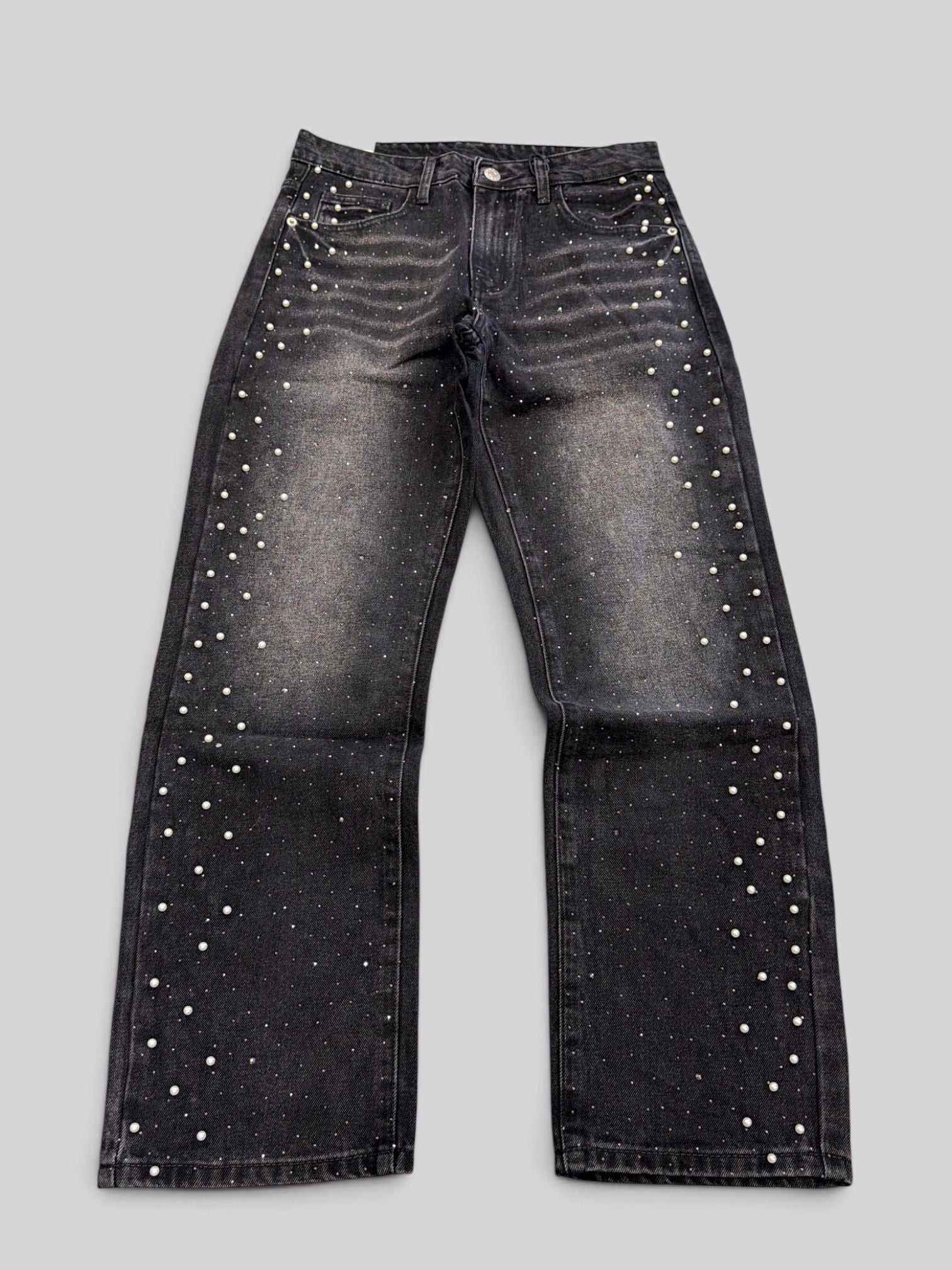 Jeans diamond borchie