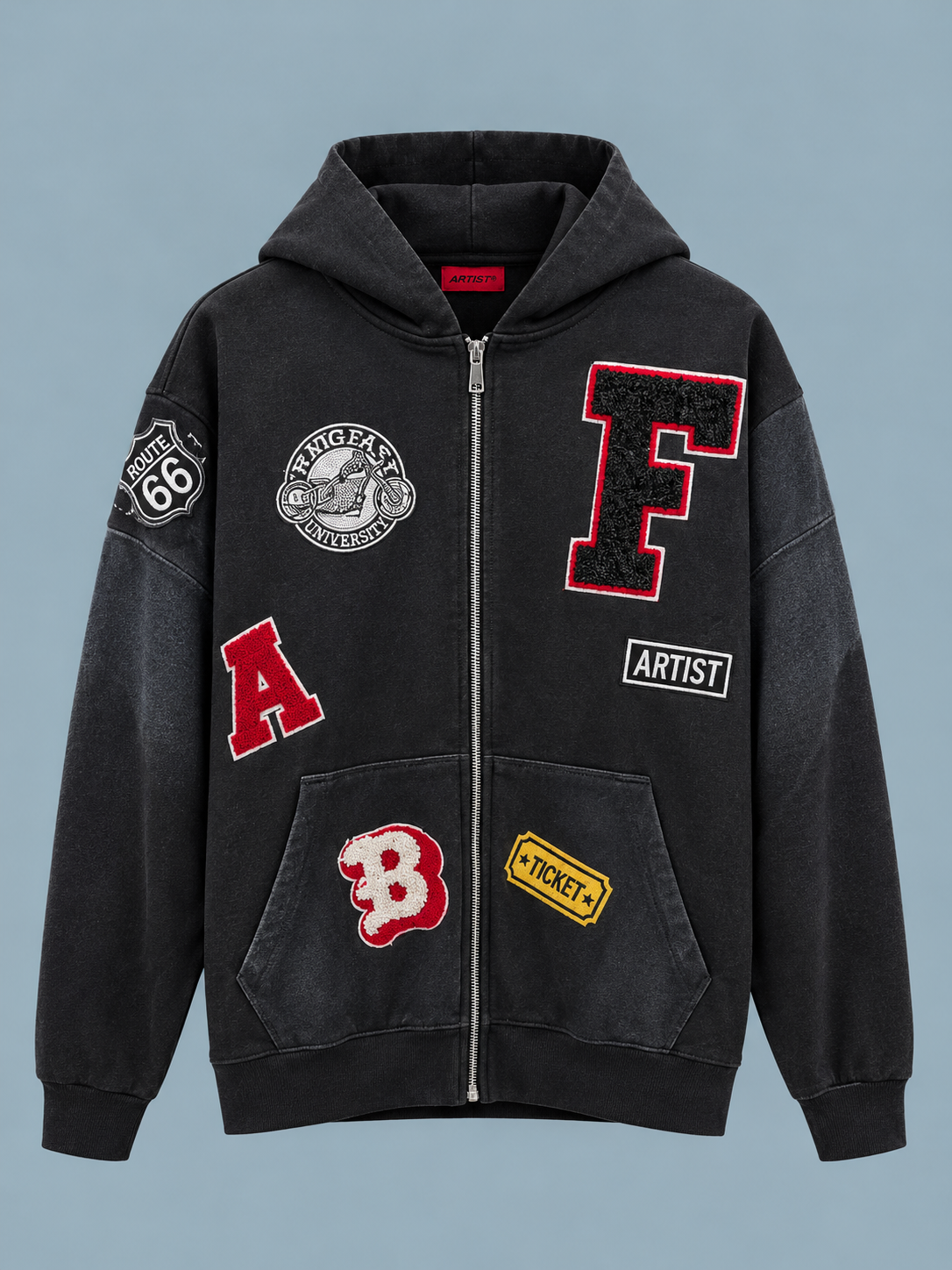 Hoodie zip America patch