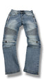 Biker zip blu