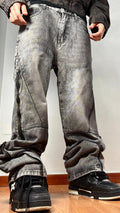 Jeans full zip gray