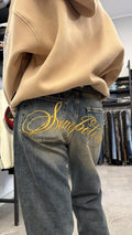 Baggy scritta ricamo