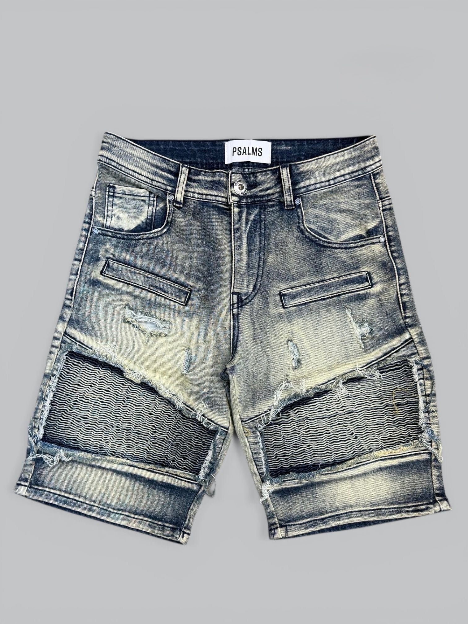 Short biker sabbiato