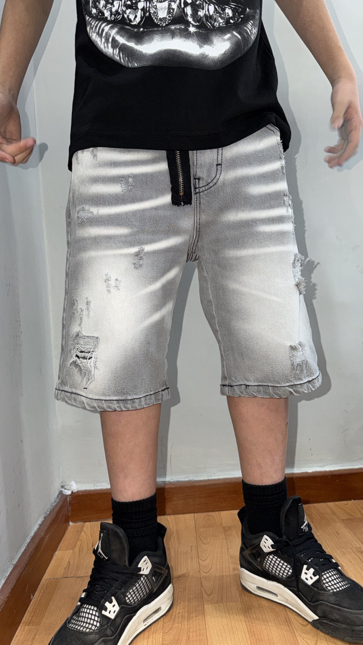 Short dsq gray zip jr