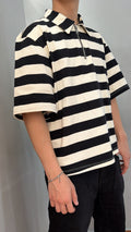 Polo righe zip