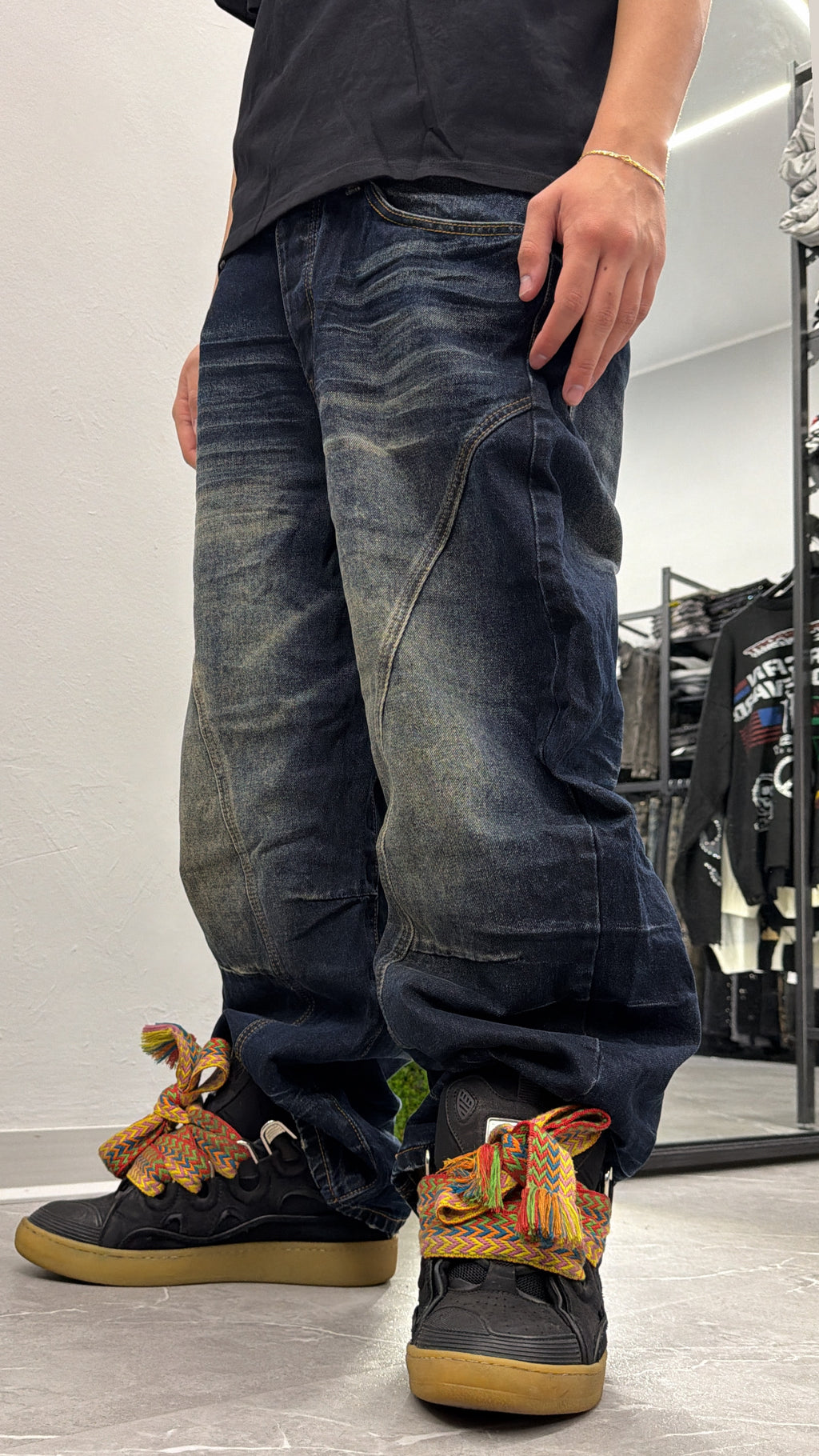 Jeans balloon fit sabbiato