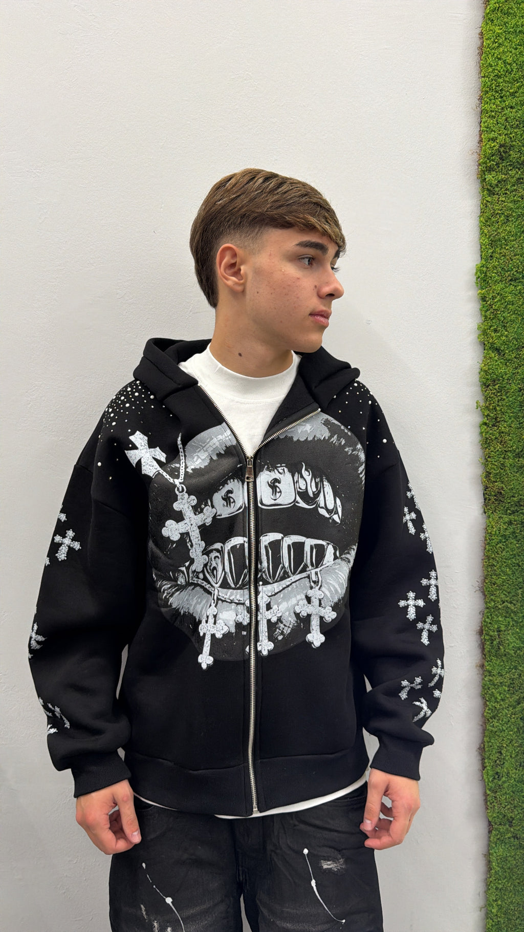 Felpa bocca cross zip