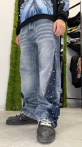 Jeans flare diamond blu jr