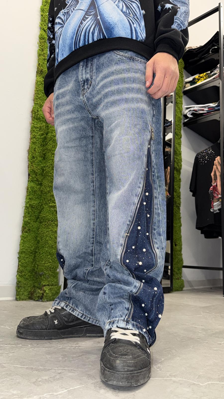Jeans flare diamond blu jr