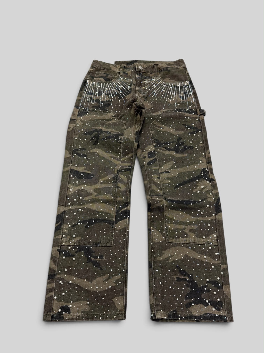 Jeans mimetico borchie