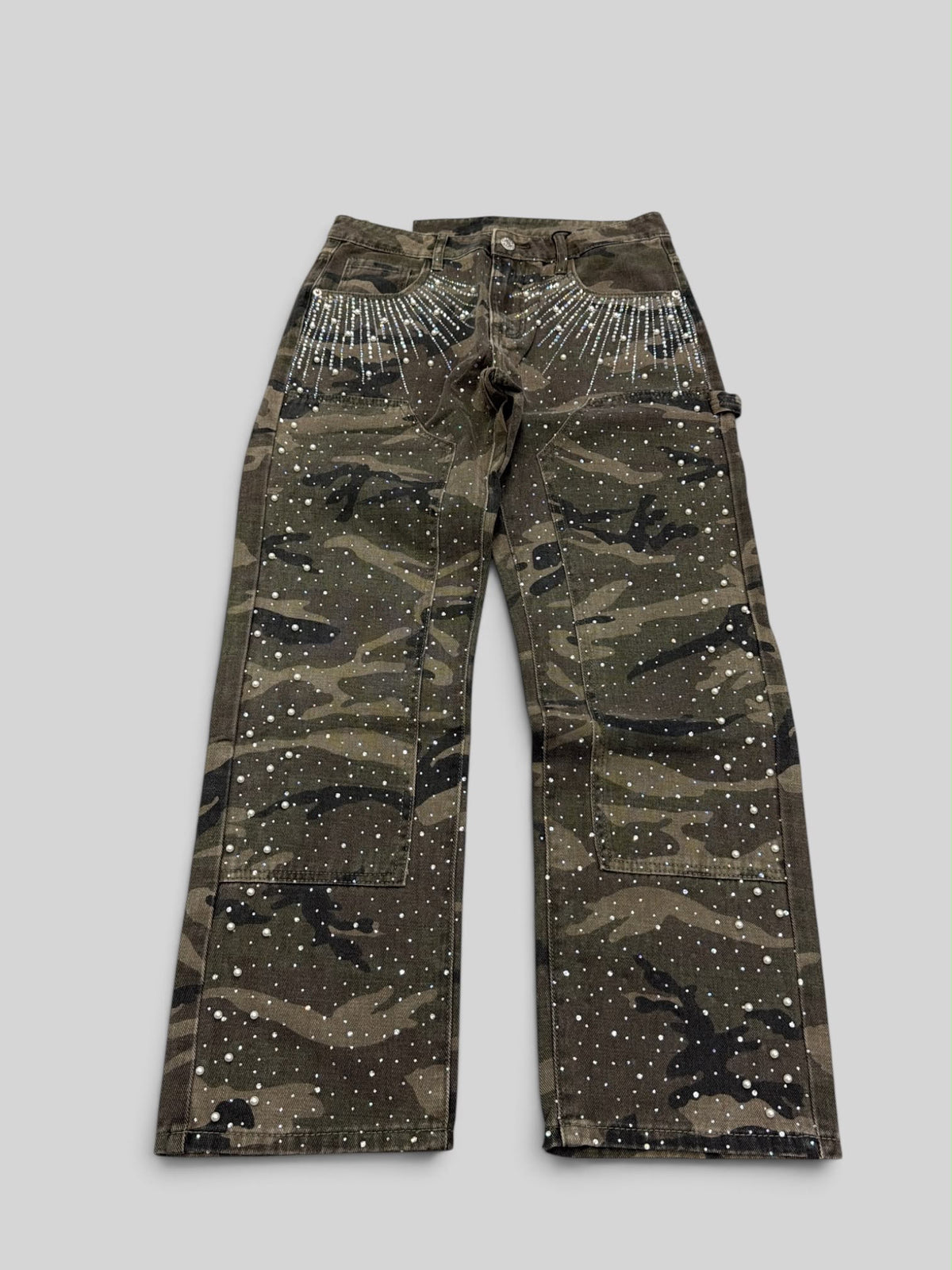 Jeans mimetico borchie