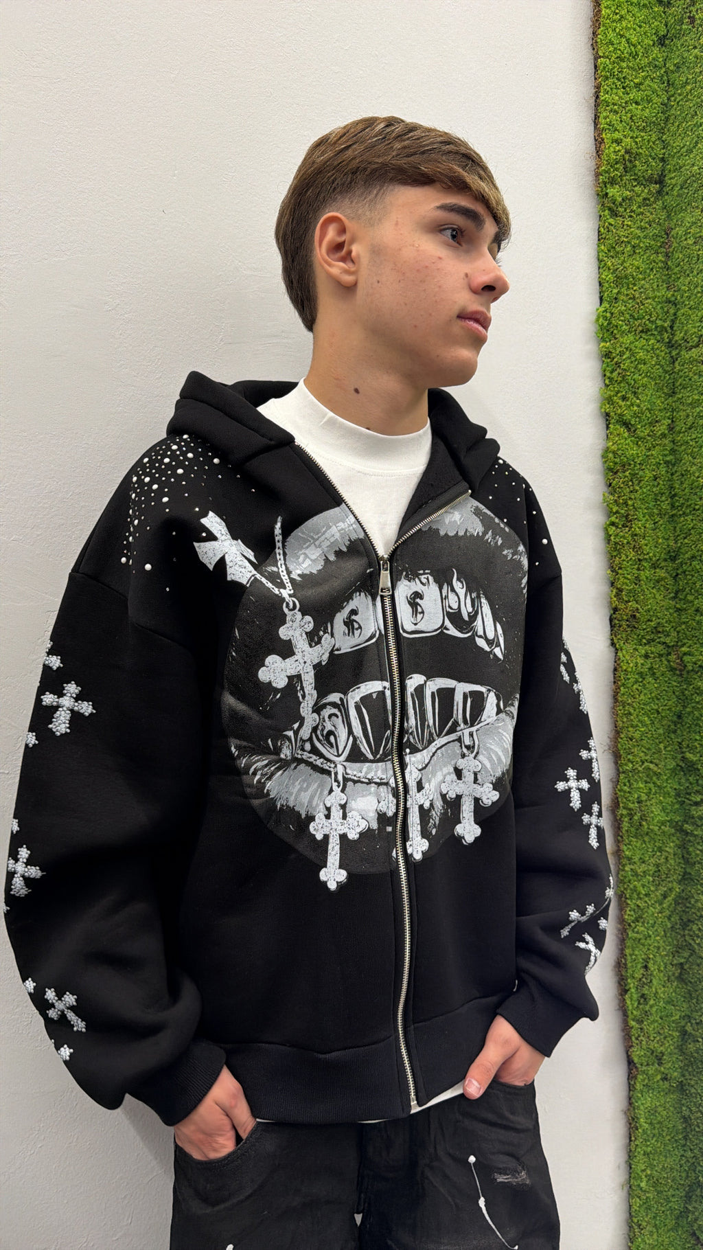 Felpa bocca cross zip