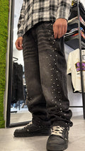 Jeans diamond borchie