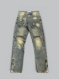 Jeans biker full zip sabbiato