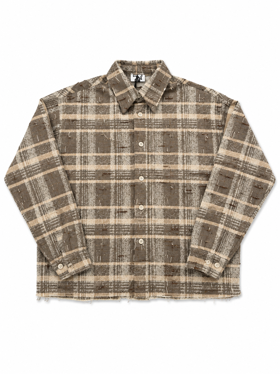 Camicia crop sfrangiata