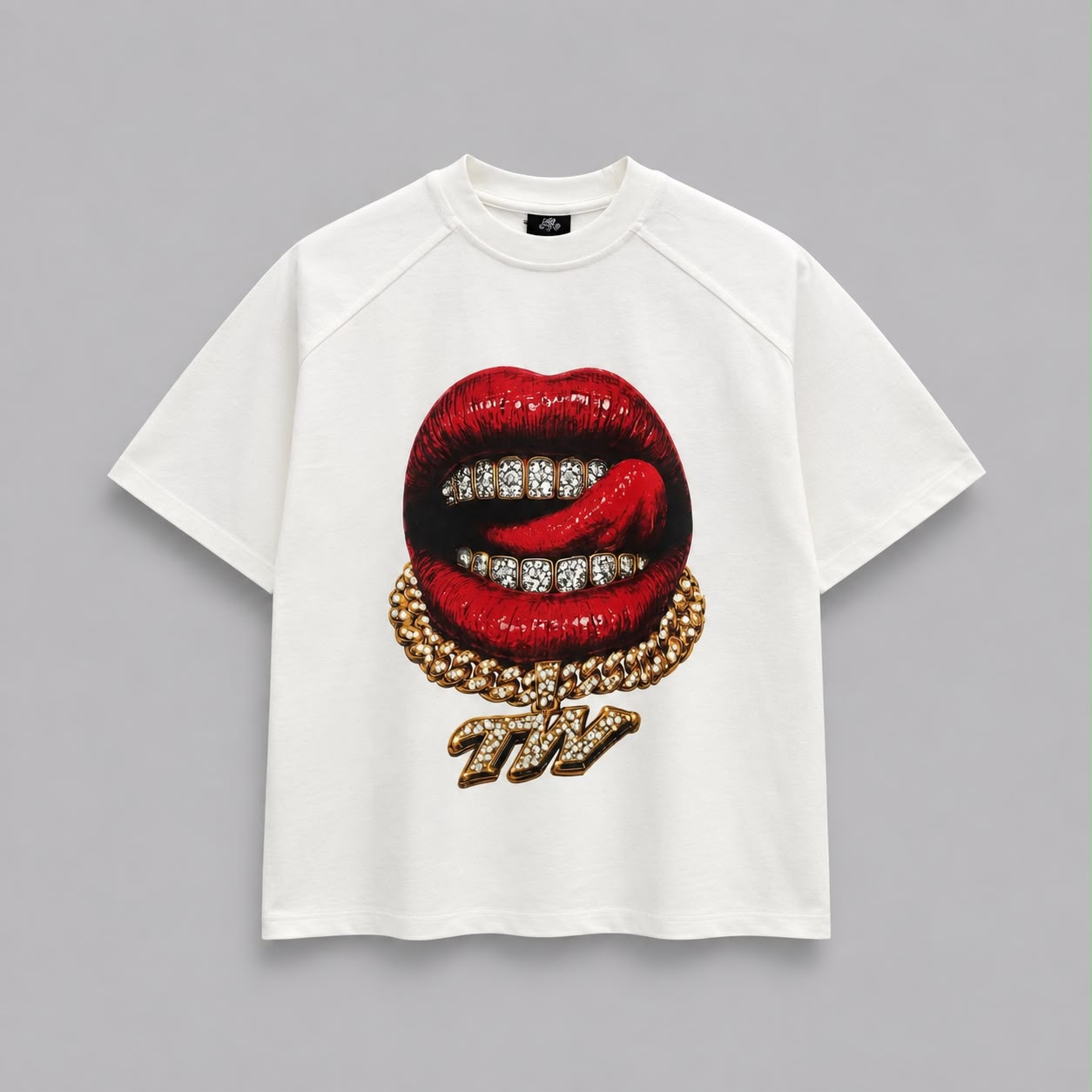 T-shirt bocca borchie jr
