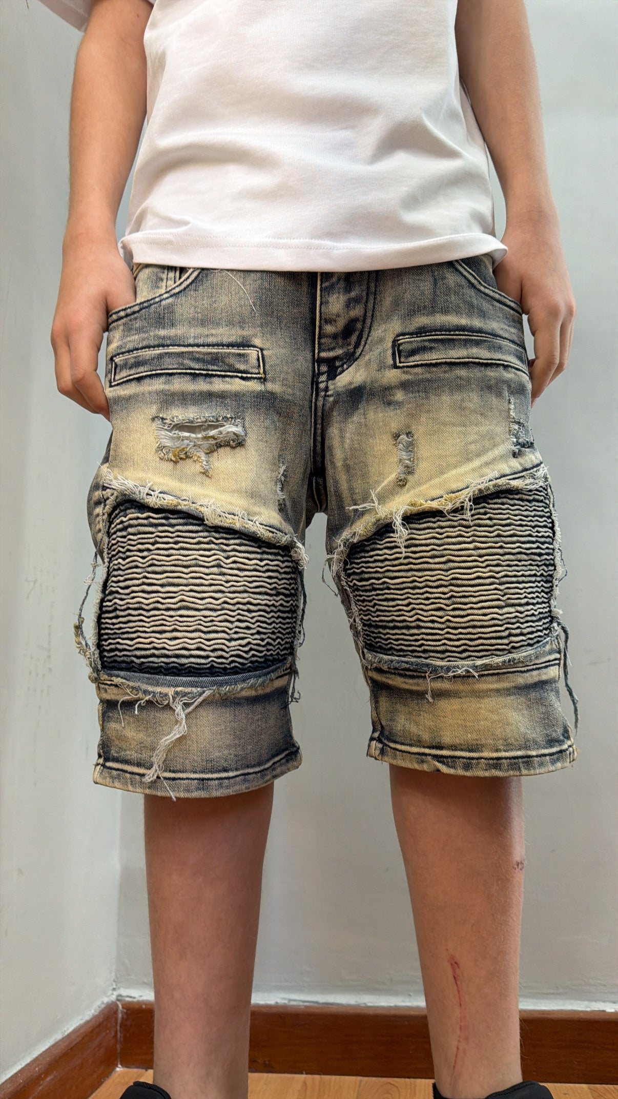 Short Biker sabbiato jr