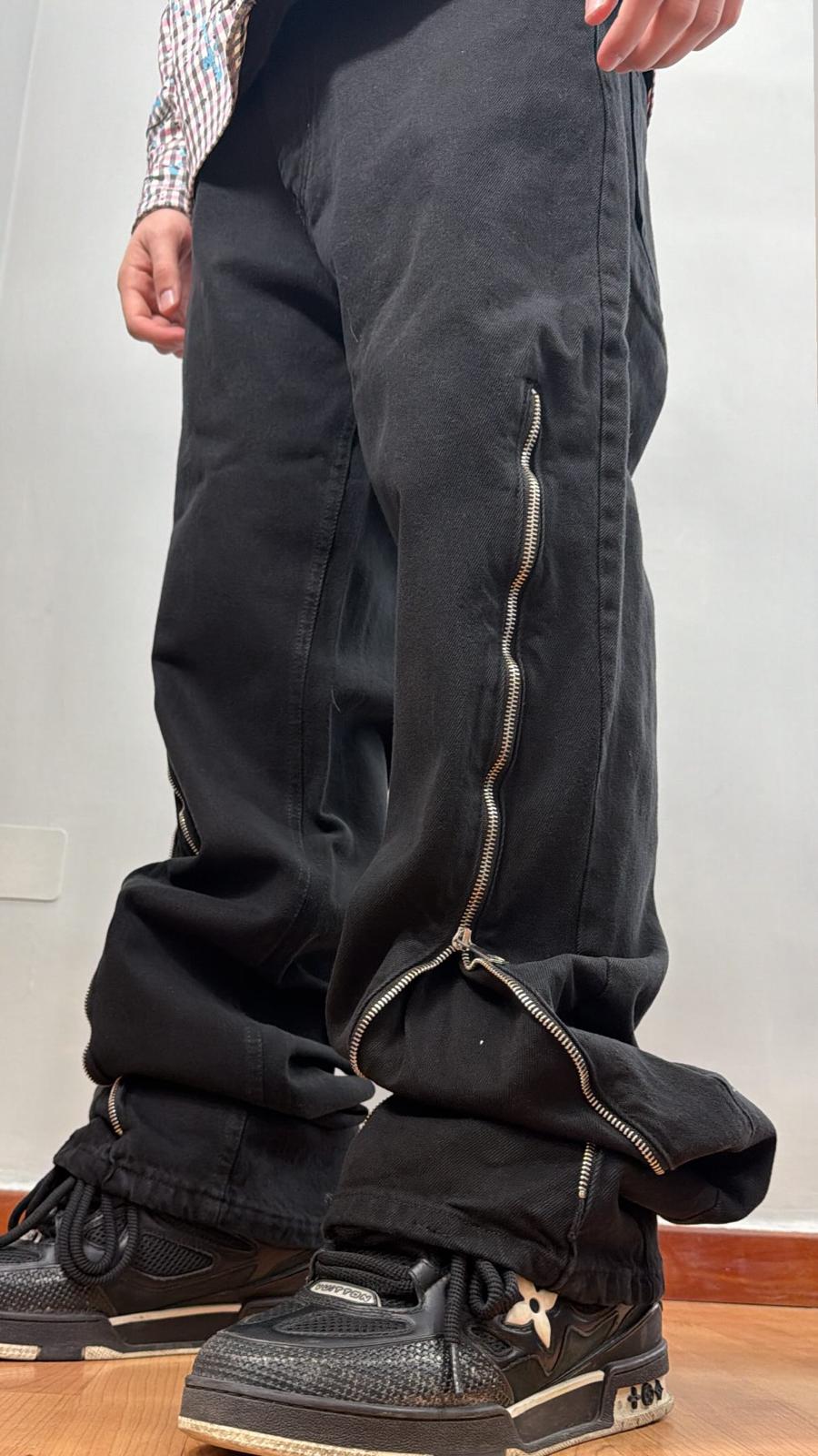 Jeans full zip black