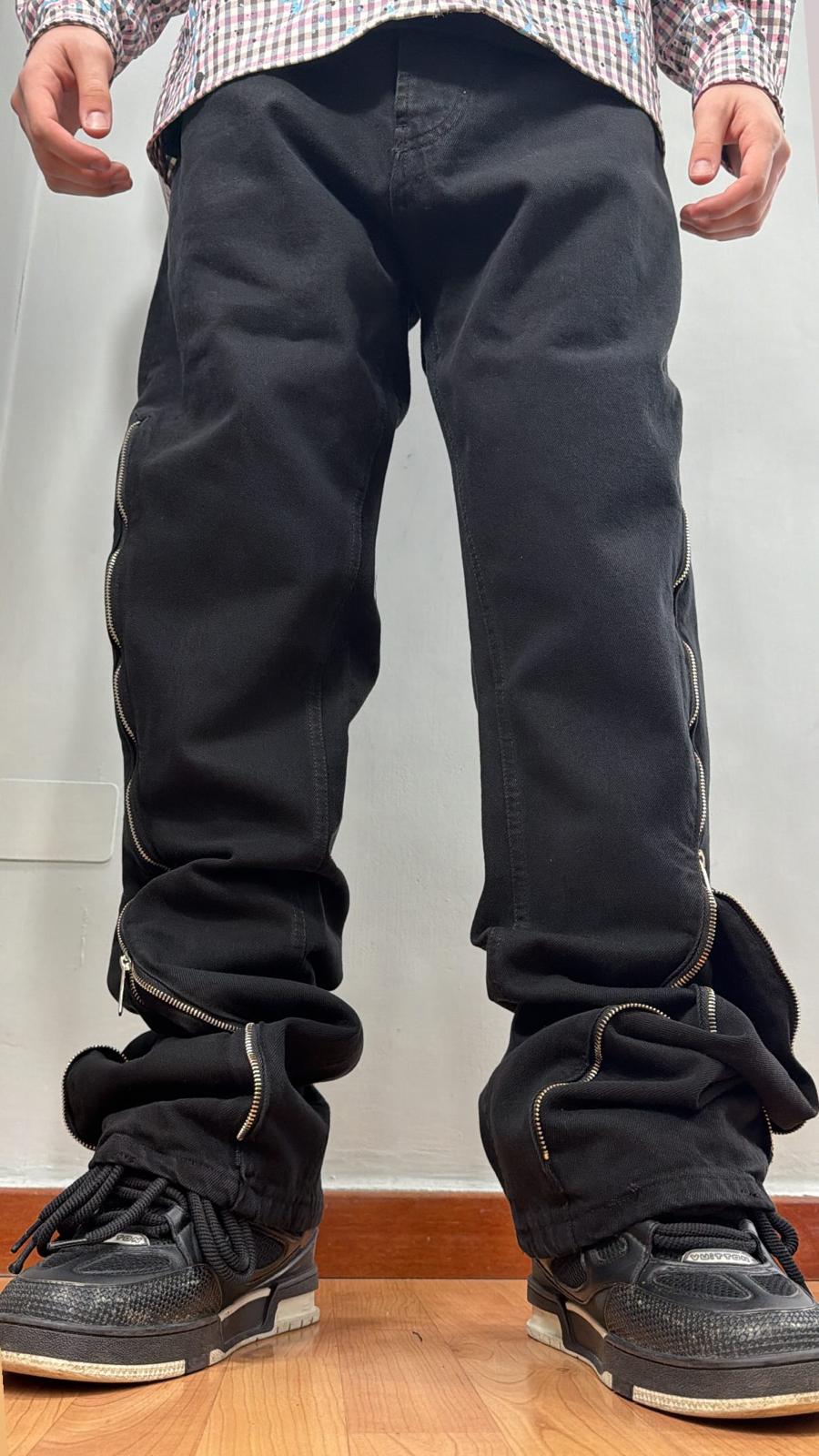 Jeans full zip black