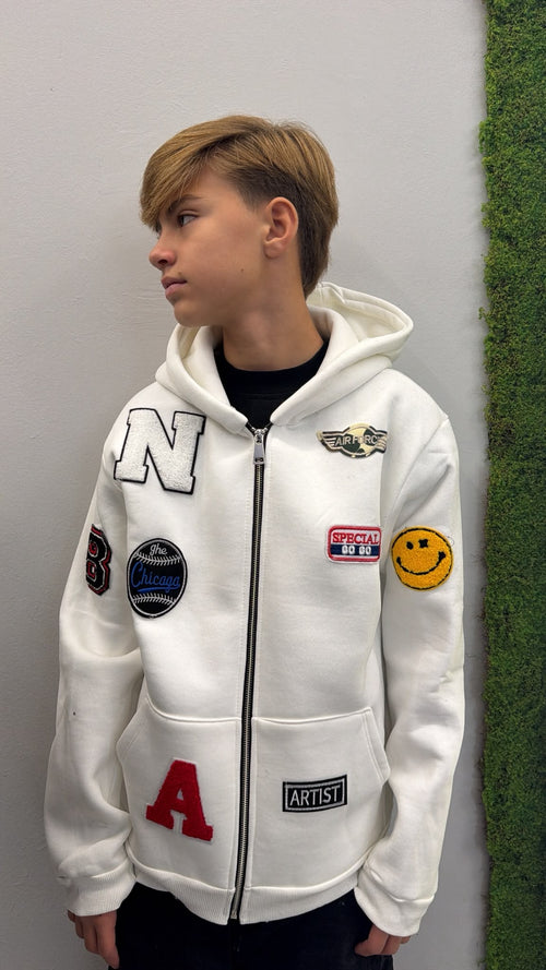 Felpa patch zip jr