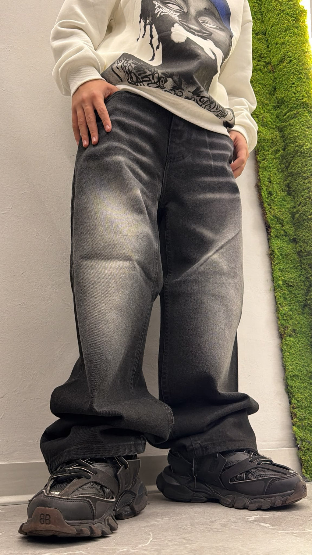 Jeans baggy graffiato jr